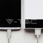 1м. Тип C USB Кабел Сребрист Серия "Platinum"