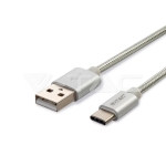 1м. Тип C USB Кабел Сребрист Серия "Platinum"