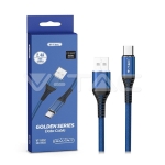 1м. Тип C USB Кабел Син Серия "Gold"