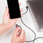 1м. Микро USB Кабел Черен Серия "Diamond"