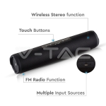 Преносима Bluetooth Touch Колона Цилиндър FM USB TWS TF Слот 1200mah