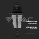 Аплик за Стена E27 Черен Мат На Долу