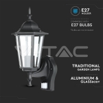 Аплик за Стена Сензор E27 Черен Мат