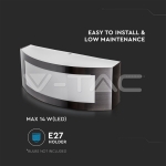 Градински Аплик Е27 Сатен Никел / PC IP44 1 Линия