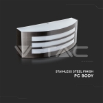 Градински Аплик Е27 Сатен Никел / PC IP44 2 Линии