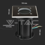 Тяло за Вграждане В Земя Сатен Никел Квадрат Черен GU10 IP65