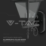 Фенер за Стена Четиристен Черен Голям