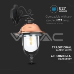 Градински Фенер 1 x E27 Черен Надолу