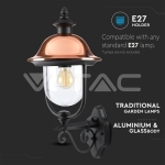 Градински Фенер 1 x E27 Черен Нагоре