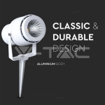 12W Градинска Лампа Тип Колче Бяло Тяло Зелено