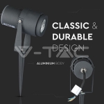 12W Градинска Лампа Тип Колче Сиво Тяло Зелено