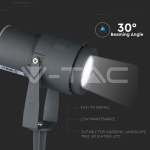 12W Градинска Лампа Тип Колче Сиво Тяло Зелено