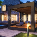 GU10 Градинска Наземна Лампа Черна Квадрат 80CM IP54