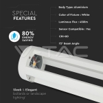 10W Лампа Бяло Тяло 80см 3000K