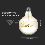 LED Крушка 5W E27 Filament G125 Amber 2200K