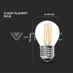 LED Крушка 4W Filament E27 G45 Неутрално Бяла Светлина