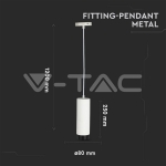 GU10 Гипсов Корпус Окачен Черно Дъно