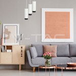 GU10 Гипсов Корпус Окачен Черно Дъно