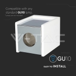 GU10 Гипсова Отливка Външен Монтаж Хромирано Дъно