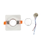 GU10 Гипсова Отливка Квадрат Бяло с Розово Златен Ринг