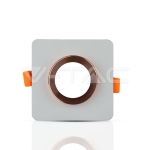 GU10 Гипсова Отливка Квадрат Сиво с Розово Златен Ринг