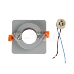 GU10 Гипсова Отливка Квадрат Сиво с Розово Златен Ринг