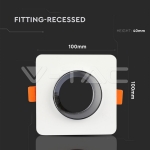 GU10 Гипсова Отливка Квадрат Хромиран Ринг