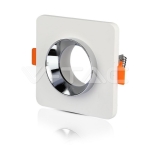 GU10 Гипсова Отливка Квадрат Хромиран Ринг