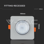 GU10 Гипсова Отливка Квадрат Сив + Хромиран Ринг