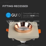 GU10 Гипсова Отливка Кръг Бяла Розово Златен Ринг