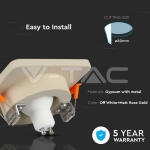 GU10 Гипсова Отливка Кръг Бяла Розово Златен Ринг