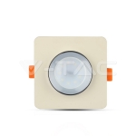 GU10 Гипсова Отливка Кръг Бяла Хромиран Ринг