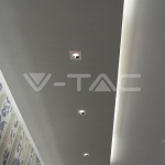 GU10 Гипсова Отливка Кръг Бяла Хромиран Ринг