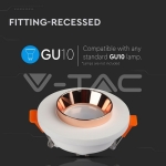 GU10 Гипсова Отливка Кръг Розово Златен Ринг