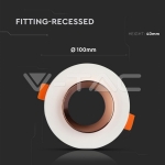 GU10 Гипсова Отливка Кръг Розово Златен Ринг