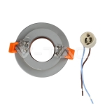 GU10 Гипсова Отливка Сива Кръг Розово Златен Ринг