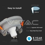 GU10 Гипсова Отливка Сива Кръг Розово Златен Ринг