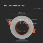 GU10 Гипсова Отливка Сива Кръг Розово Златен Ринг