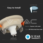 GU10 Гипсова Отливка Мръсно Бяла Кръг Розово Златен Ринг