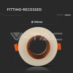 GU10 Гипсова Отливка Мръсно Бяла Кръг Розово Златен Ринг