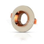 GU10 Гипсова Отливка Мръсно Бяла Кръг Розово Златен Ринг