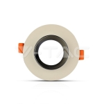 GU10 Гипсова Отливка Мръсно Бяла Кръг Хромиран Ринг