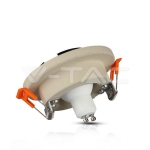 GU10 Гипсова Отливка Мръсно Бяла Кръг Хромиран Ринг