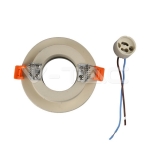 GU10 Гипсова Отливка Мръсно Бяла Кръг Хромиран Ринг