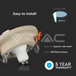 GU10 Гипсова Отливка Мръсно Бяла Кръг Хромиран Ринг