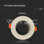 GU10 Гипсова Отливка Мръсно Бяла Кръг Хромиран Ринг