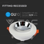 GU10 Гипсова Отливка Кръг Хромиран Ринг