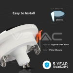 GU10 Гипсова Отливка Кръг Хромиран Ринг