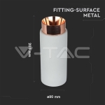 GU10 Гипсова Отливка Външен Монтаж Метал Розово Златно Дъно