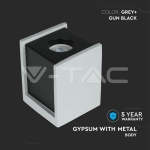 GU10 Гипсова Отливка Външен Монтаж Черно Дъно